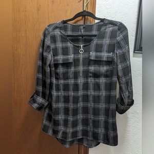 Cathy Oversized Small Shirt, Black and White